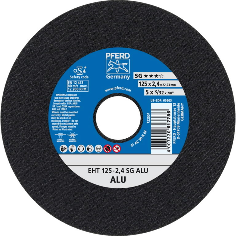 Abrasiv kappeskive Pferd SG Alu; 125x2,4x22,23 mm