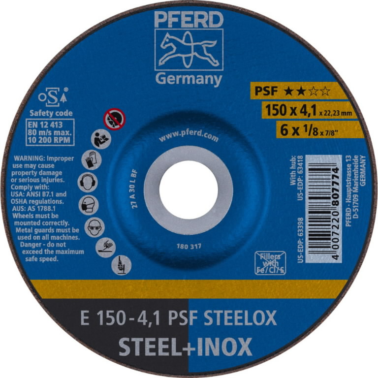Slipeskive Pferd PSF Steelox; 150x4,1 mm