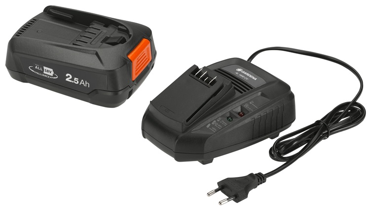 Batteri Gardena P4A PBA 18V/45; 18 V; 2,5 Ah; Li-ion + lader AL 1830 CV