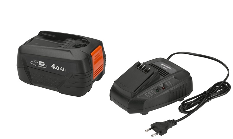 Batteri Gardena P4A PBA 18V/72; 18 V; 4,0 Ah; Li-ion + lader AL 1830 CV