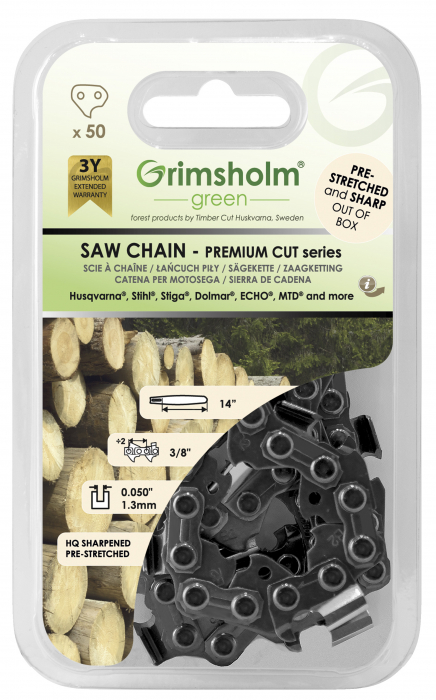 Sagkjede Grimsholm Premium Cut; 14''; 35 cm; 3/8''; 50; 1,3 mm
