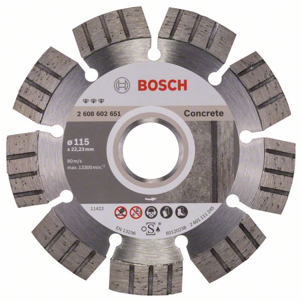 Diamantkappeskive Bosch BEST FOR CONCRETE; 115 mm