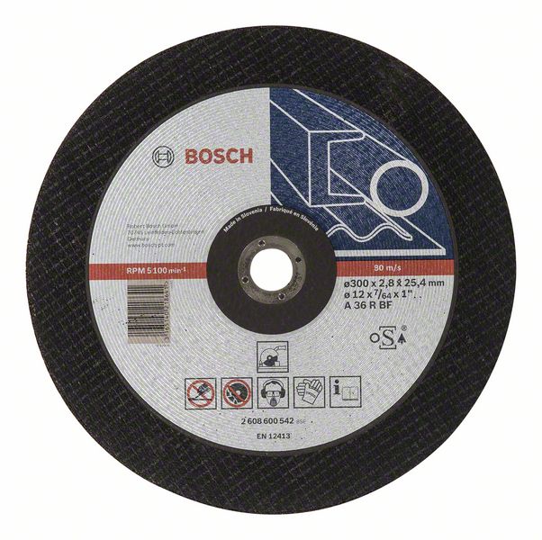 Abrasiv kappeskive Bosch A36 R BF; 300x2,8 mm