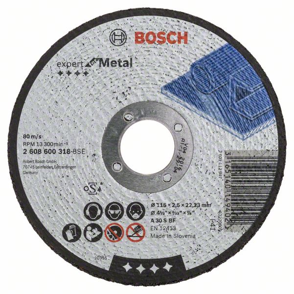Abrasiv kappeskive Bosch A30 S BF; 115x2,5 mm