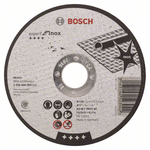 Abrasiv kappeskive Bosch AS 46 T INOX BF; 125x2 mm