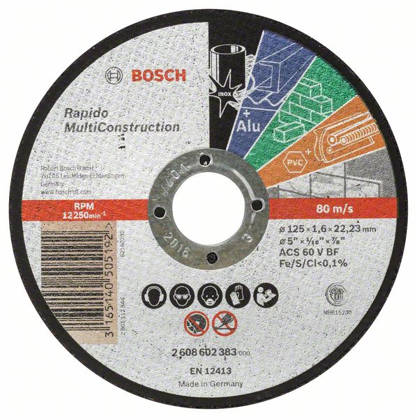 Abrasiv kappeskive Bosch C60 T BF; 125x1,6 mm
