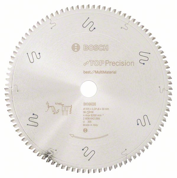 Sagblad for metall Bosch; 305x2,3x30,0 mm; Z96; -5°