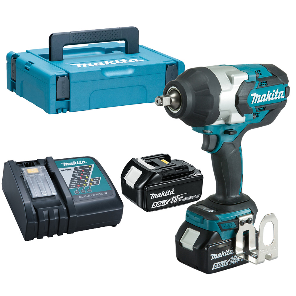 Slagmuttertrekker Makita DTW1002RTJ; 18 V; 2x5,0 Ah batt.