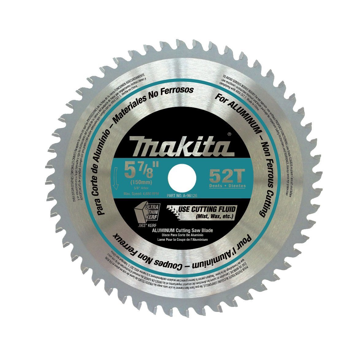 Sagblad for aluminium Makita; 150x1,9x20,0 mm; Z52; 0°