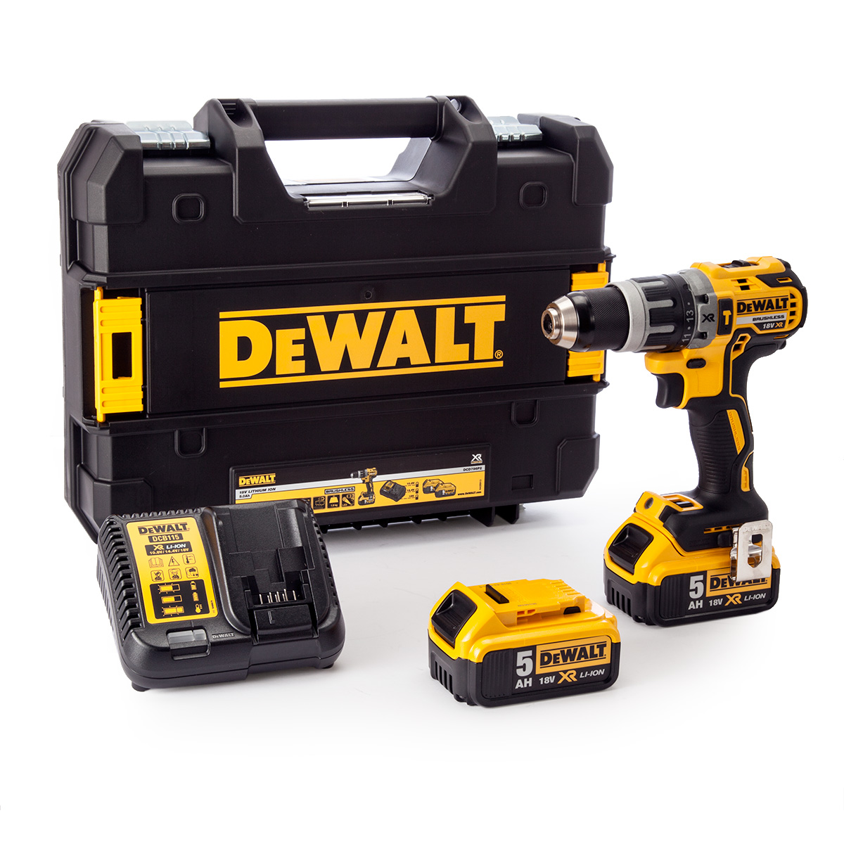 Slagskrutrekker / bor DeWalt DCD796P2; 18 V; 2x5,0 Ah batt.