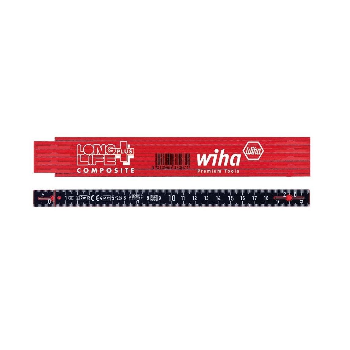 Tommestokk i glassfiber Wiha W37067; 2 m