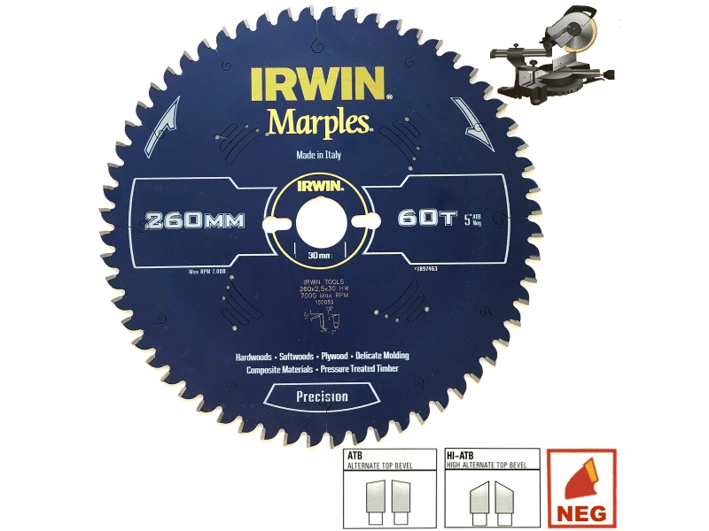 Sagblad for tre Irwin Marples; 250x2,5x30,0 mm; Z60