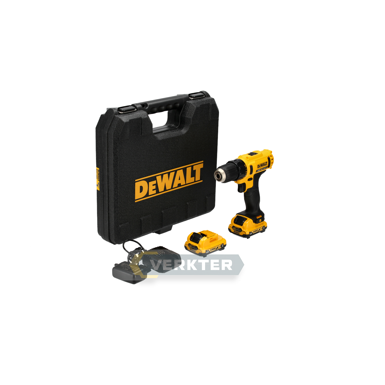 Skrutrekker/bor DeWalt DCD710D2; 12&nbsp;V; 2x2,0 Ah batt.