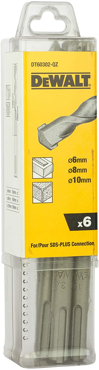 Borsett DeWalt DT60302 6 deler, SDS-Plus