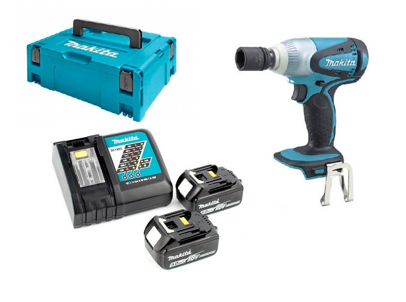 Slagmuttertrekker Makita DTW251RTJ; 18 V; 2x5,0 Ah batt.
