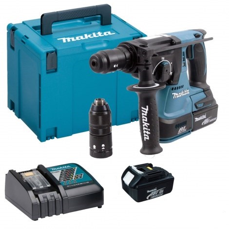 Batteridrevet borhammer Makita DHR243RTJ; 18 V; 2x5,0 Ah batt.