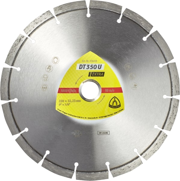 Diamantkappeskive Klingspor DT 350 U Extra; 180x2,6x22,23 mm