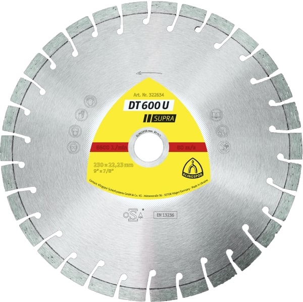Diamantkappeskive Klingspor DT 600 U Supra; 350x3x20,0 mm