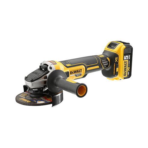 Vinkelsliper DeWalt DCG405P2; 18 V; 2x5,0 Ah batt.