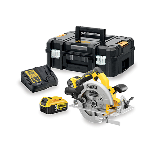 Batteridrevet sirkelsag Dewalt DCS570P2; 18 V; 2x5,0 Ah batt.