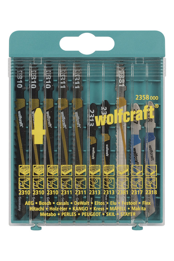 Stikksagblader sett Wolfcraft 2358000; 10 stk
