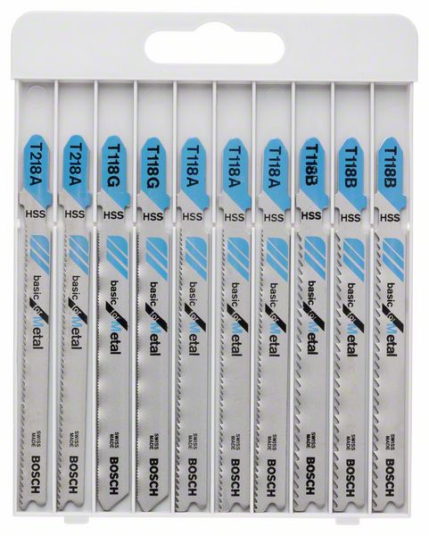 Stikksagblader sett Bosch ''Basic for Metal'' T218A; T118G; T118A; T118B; 10 stk