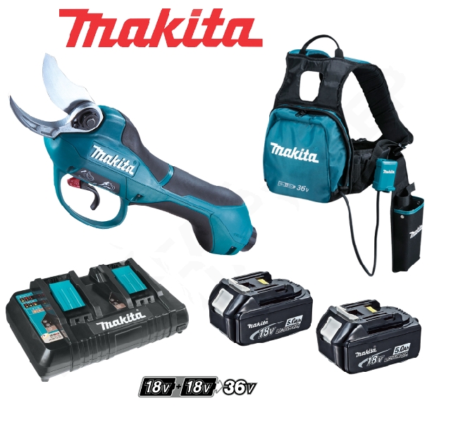 Beskjæringssaks Makita DUP361PT2; 36 V; 2x5,0 Ah batt.