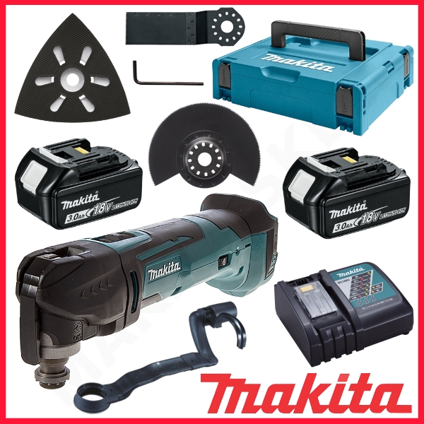 Flerfunksjonsverktøy Makita DTM51RFJX1; 18 V; 2x3,0 Ah batt. + tilbehør