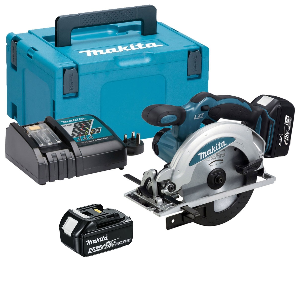 Batteridrevet sirkelsag Makita DSS610RTJ; 18 V; 2x5,0 Ah batt.