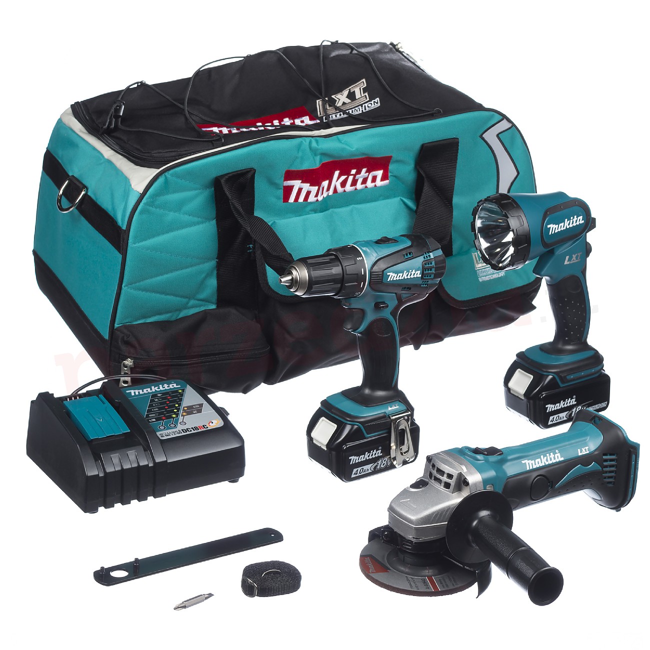 Verktøysett Makita DLX3007M (DDF456 + DGA452 + DML185); 18 V; 2x4,0 Ah batt.