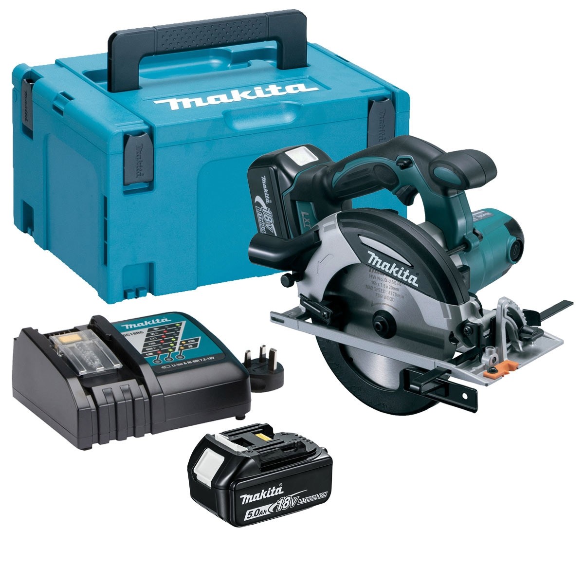 Batteridrevet sirkelsag Makita DHS630RTJ; 18 V; 2x5,0 Ah batt.