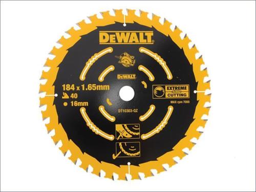 Sagblad for tre DeWalt; 184x1,65x16,0 mm; Z40; 20°