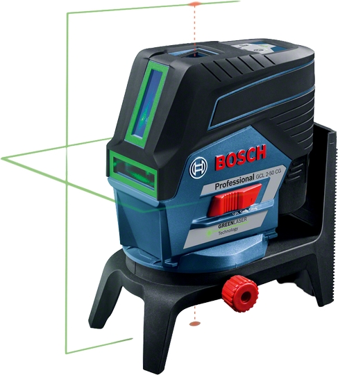 Krysslaser  Bosch GCL 2-50 CG +RM2; 1x2,0 Ah batt.; grønn