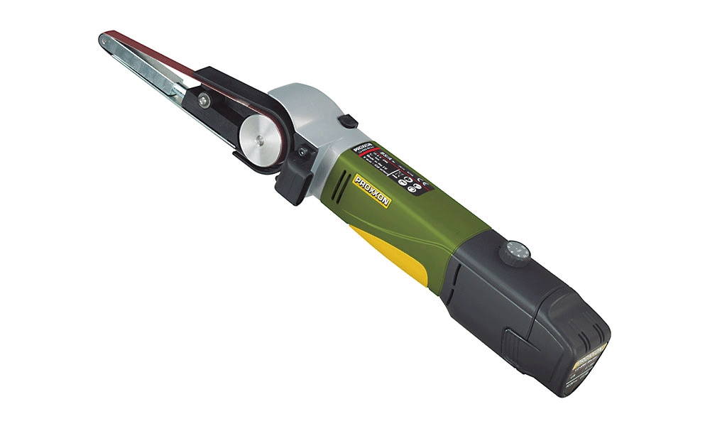 Båndsliper Proxxon BS/A; 10,8 V; 1x2,6 Ah batteri.; batteridrevet