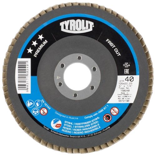 Lamellrondeller Tyrolit C-Trim; P40; 125 mm