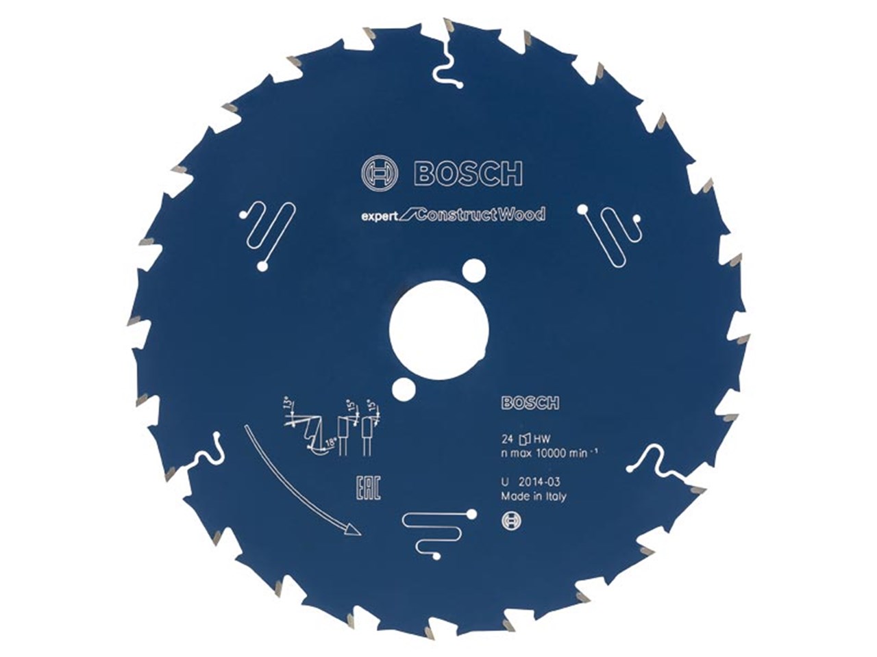 Sagblad for tre Bosch Expert for Construct Wood; 165x2x20,0 mm; Z24; 18°