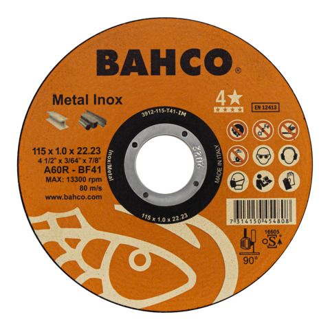 Abrasiv kappeskive Bahco 3911-1251T41-IM; 125x1,0x22,23 mm