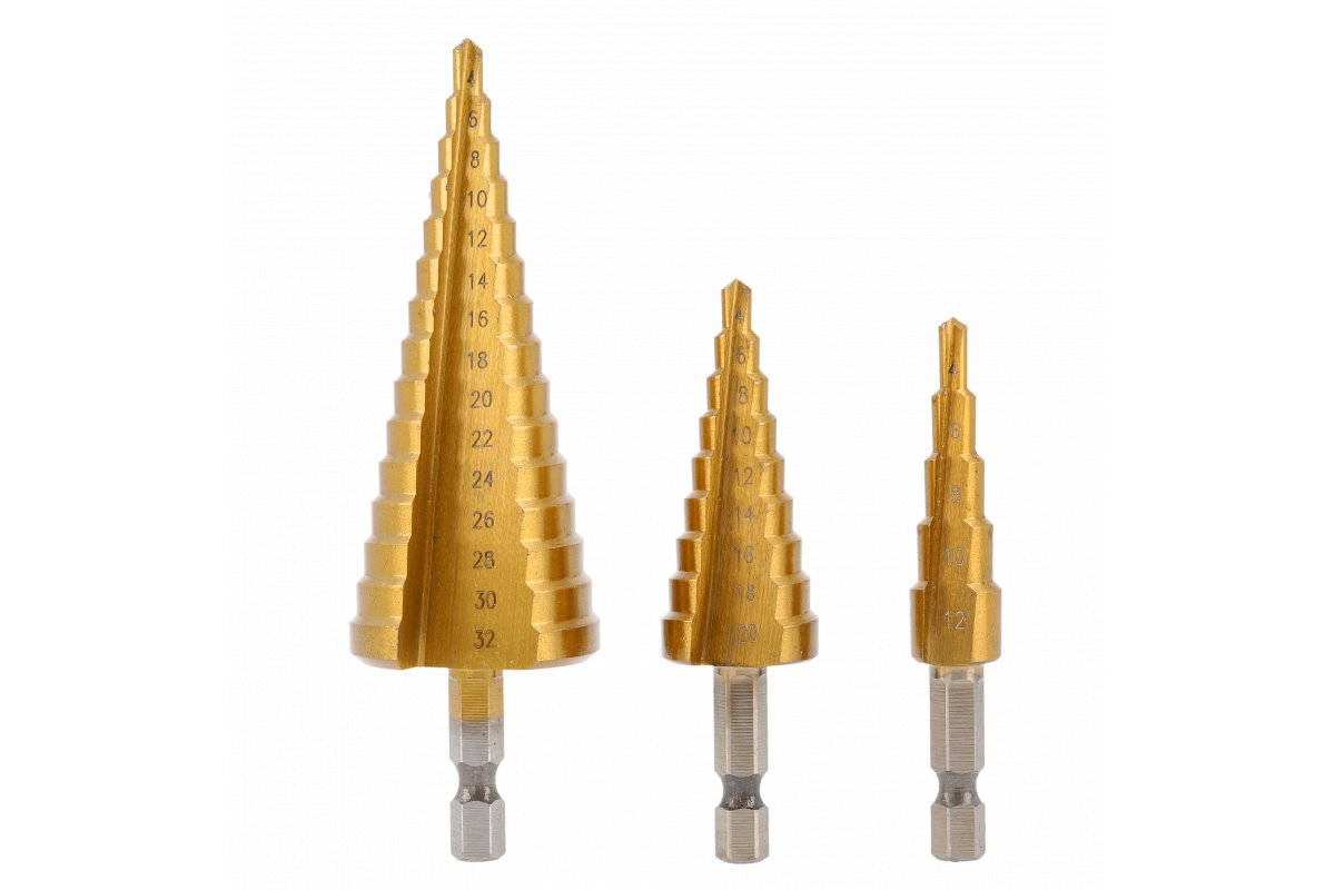 Etappebor Hogert HT6D325; 1/4''; 4-12/4-20/4-32 mm; 3 stk