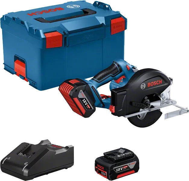 Batteridrevet sirkelsag Bosch GKM 18V-50 Professional; 18 V; 2x5,0 Ah batt.