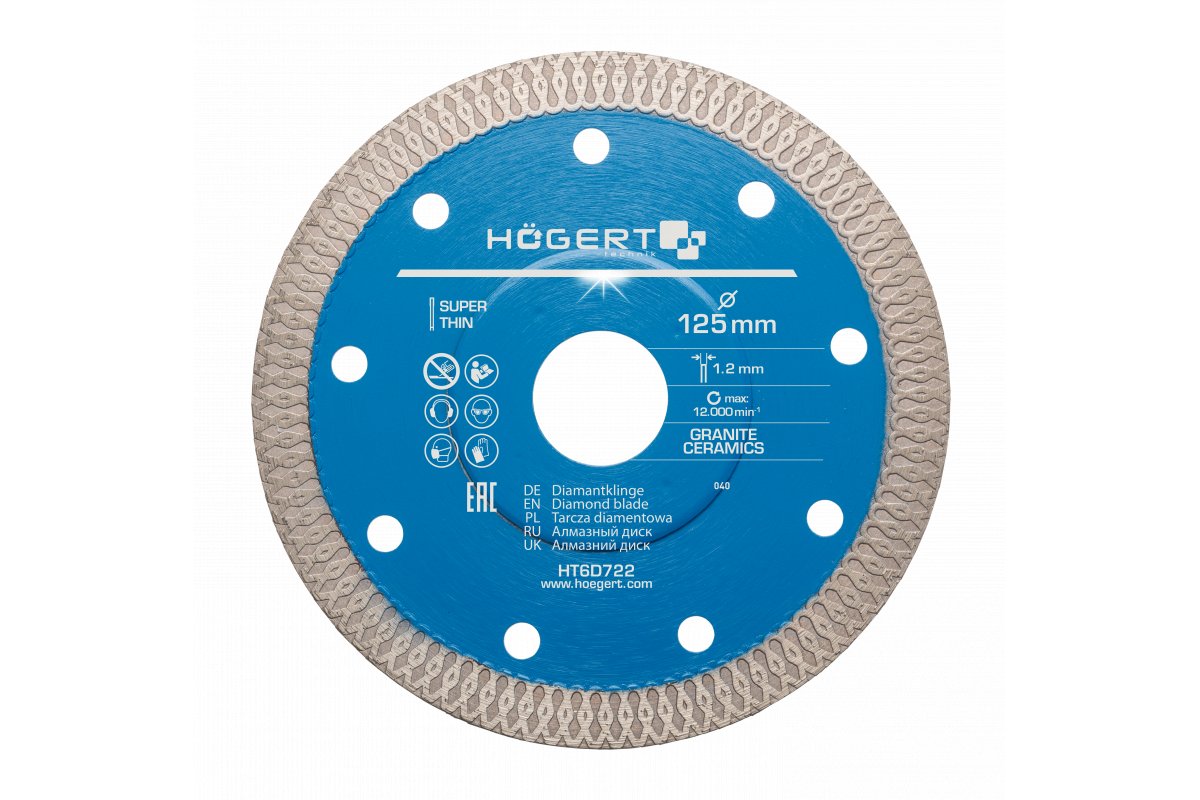 Diamantkappeskive Hogert HT6D722; 125 mm
