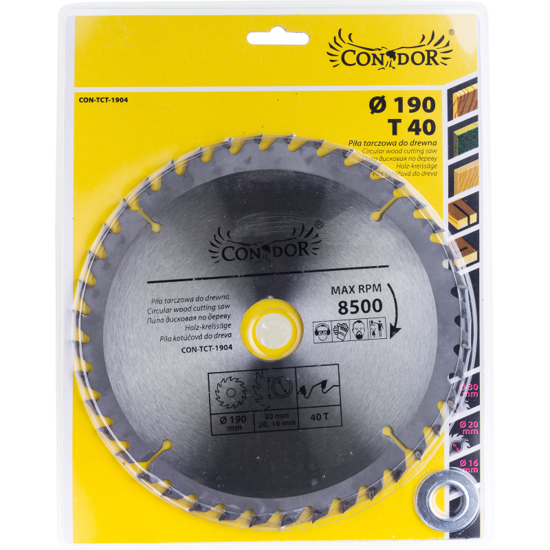 Sagblad for tre Condor CON-TCT-1904; 190 mm; Z40