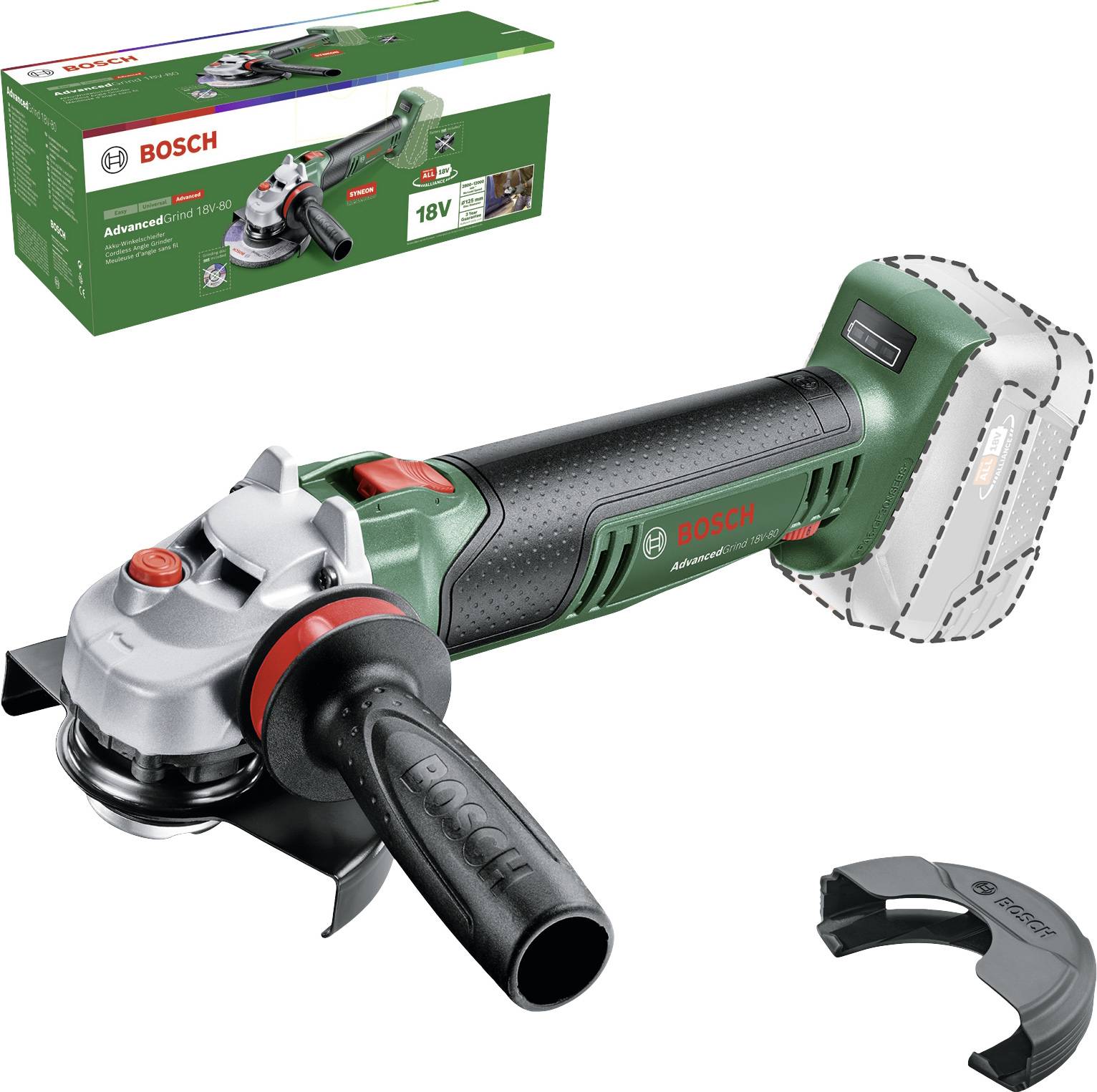 Vinkelsliper Bosch Advanced Grind 18V-80; 18 V (uten batteri og lader)