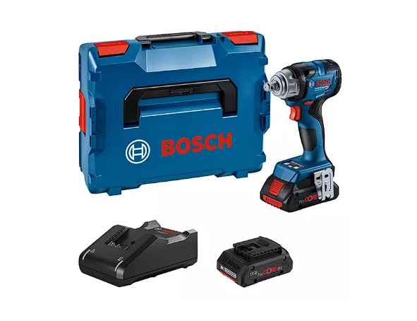Slagmuttertrekker Bosch GDS 18V-330 HC Professional; 18 V; 2x4,0 Ah batteri. + L-Boxx 136