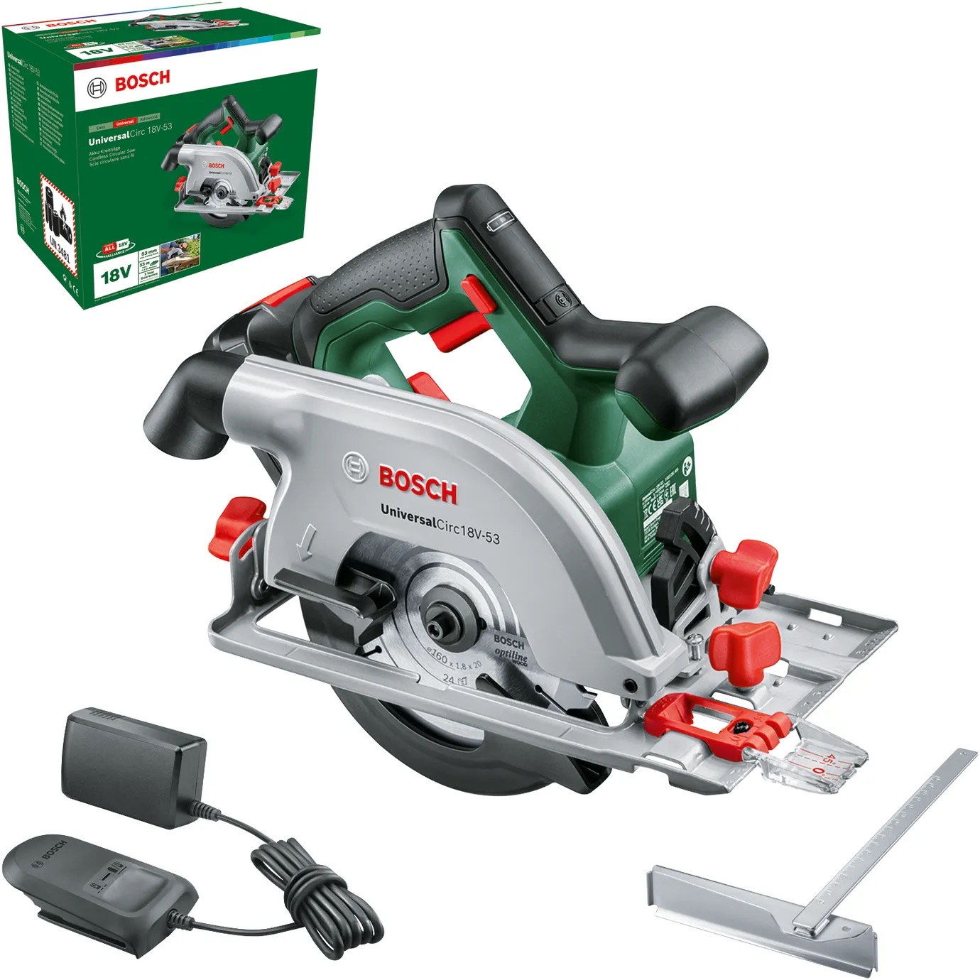 Batteridrevet sirkelsag Bosch Universal Circ 18V-53; 18 V; 1x2,5 Ah batt.