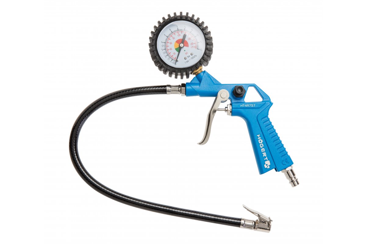 Dekk blåsepistol med manometer Hogert HT4R757