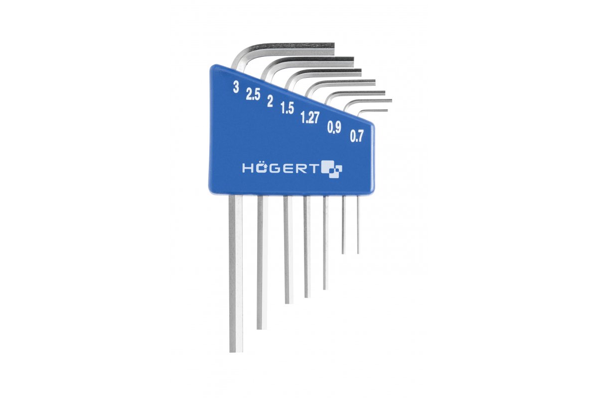 Unbrakonøkler Hogert HT1W800; 0,71-3,0 mm; 7 stk