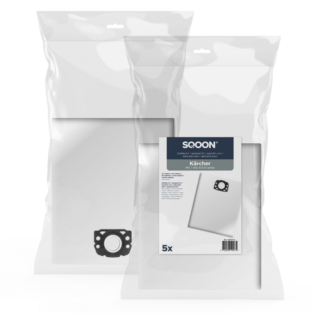 Støvpose SQOON 42304-5; Karcher WD / MV 4/5/6 series; 5 stk
