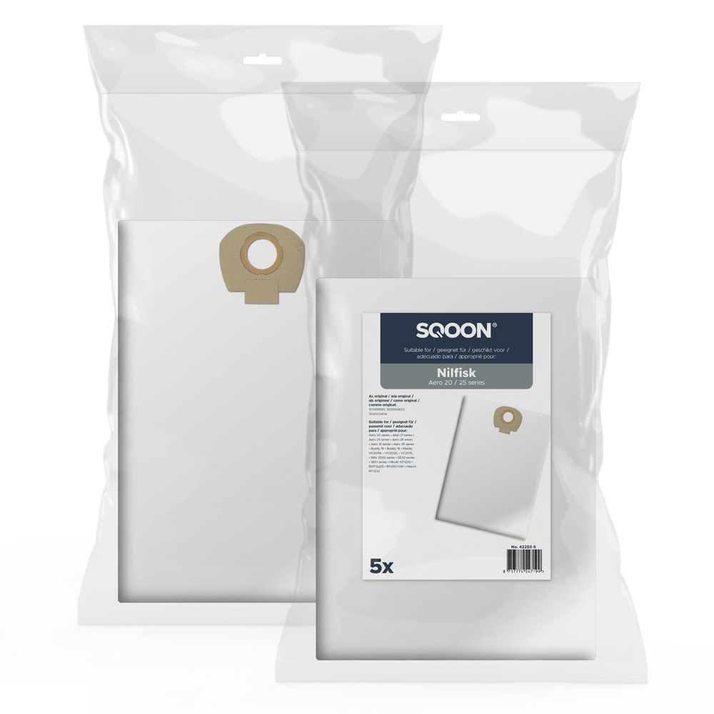 Støvpose SQOON 42255-5; Nilfisk Alto/Wap/Kew Aero 20/25; 5 stk