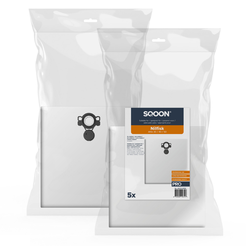 Støvpose SQOON 42279-5PRO; Nilfisk Attix 30/40/50 series PRO; 5 stk