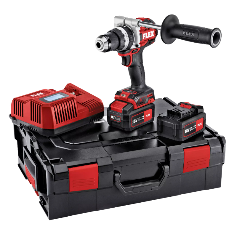Slagdrill / skrutrekker Flex PD 2G 18.0-EC-HD/5.0 Set; 18 V; 2x5,0 Ah batt.